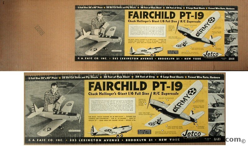Jetco Fairchild PT-19 - 72 inch Wingspan R/C Flying MOdel, RC-1 plastic model kit